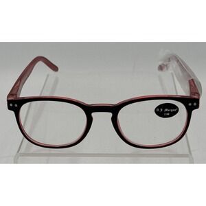 A J MORGAN WOMEN'S Square READING GLASSES +2.50 Clear RED FRAME 50[]20-140 54408